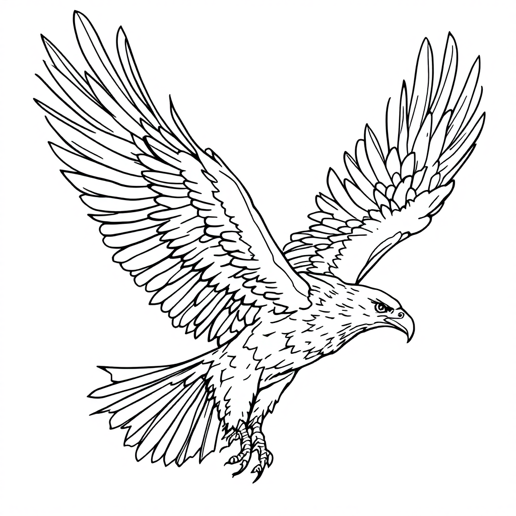 Bird Coloring: Eagle Soaring