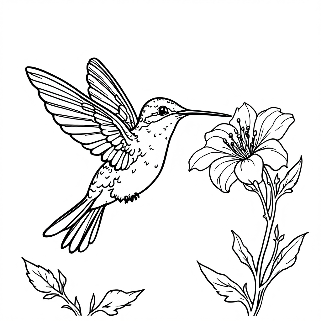 Bird Coloring: Hummingbird Hover