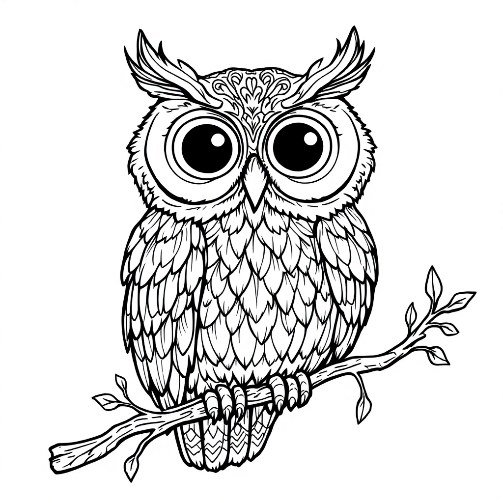 Bird Coloring: Owl Wisdom