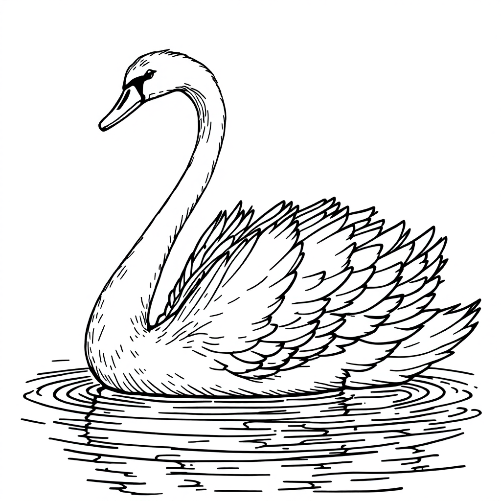 Bird Coloring: Swan Grace