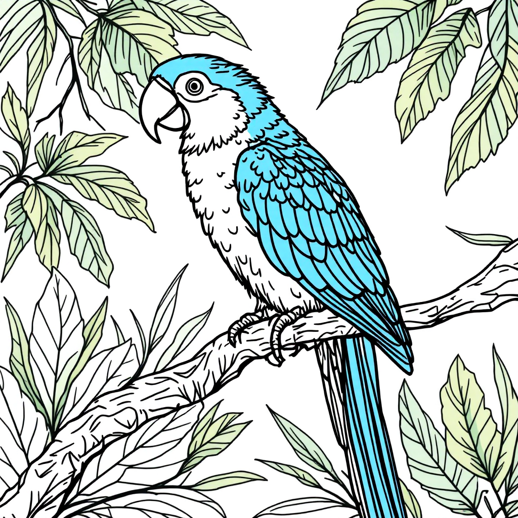 Bird Coloring: Parrot Tropical