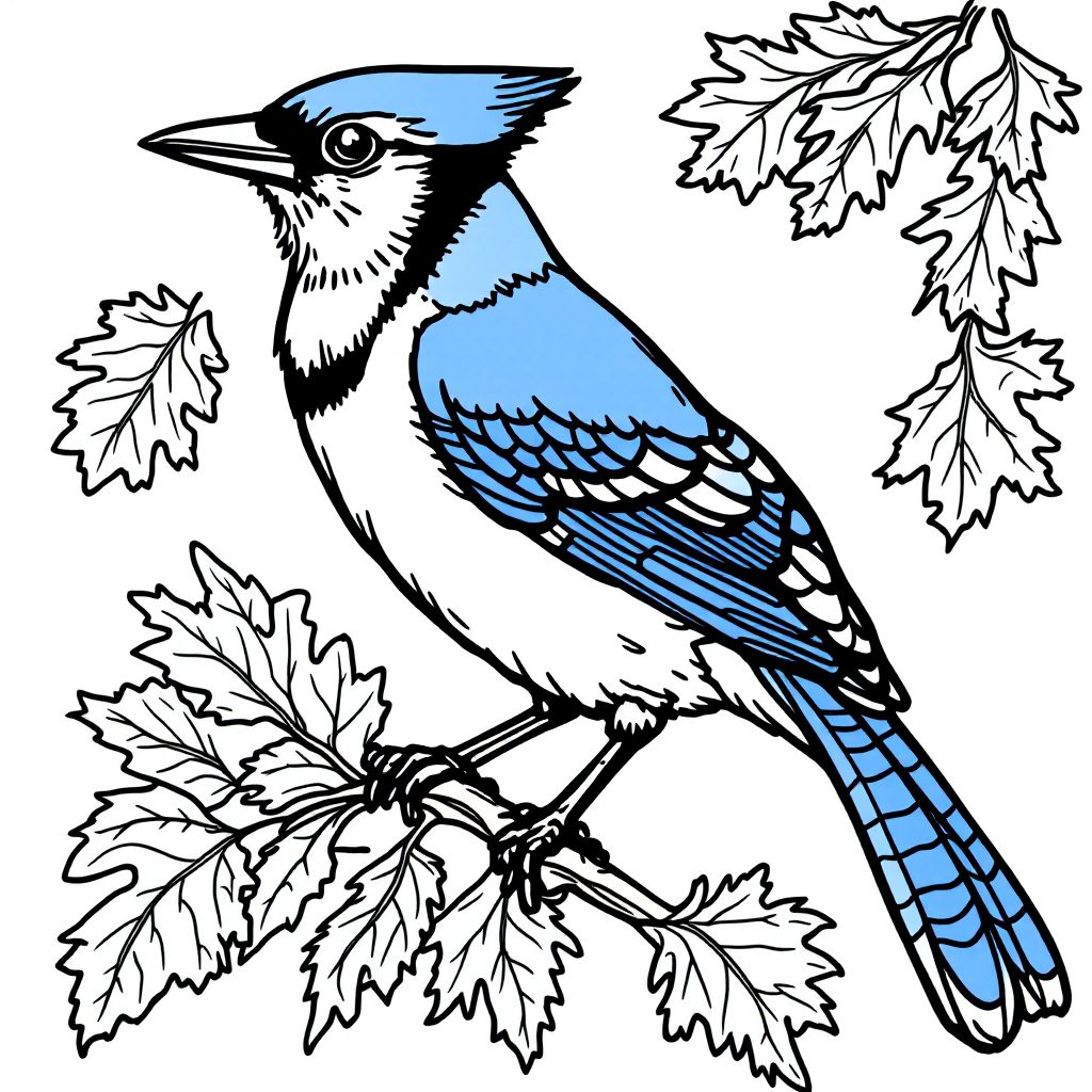 Bird Coloring: Blue Jay Bold