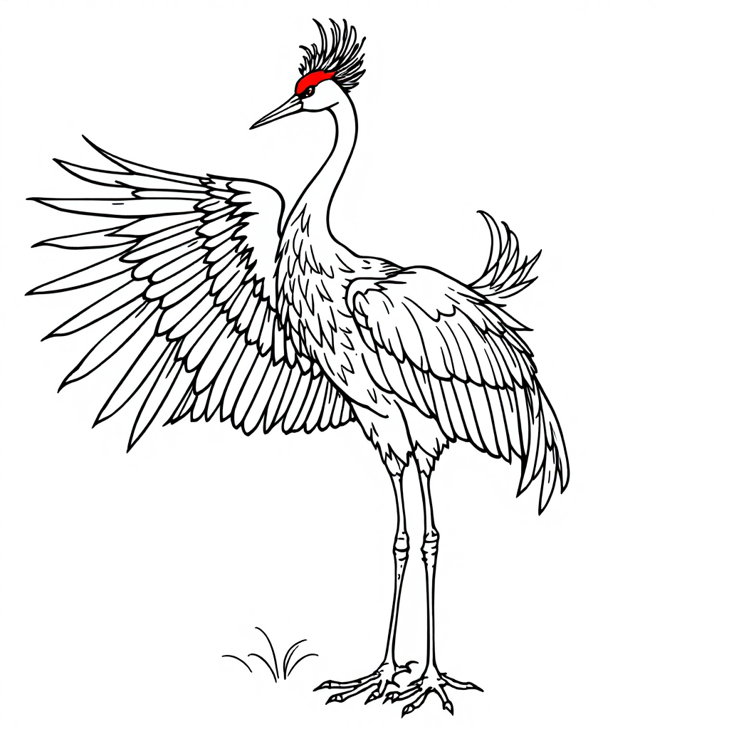 Bird Coloring: Crane Elegance