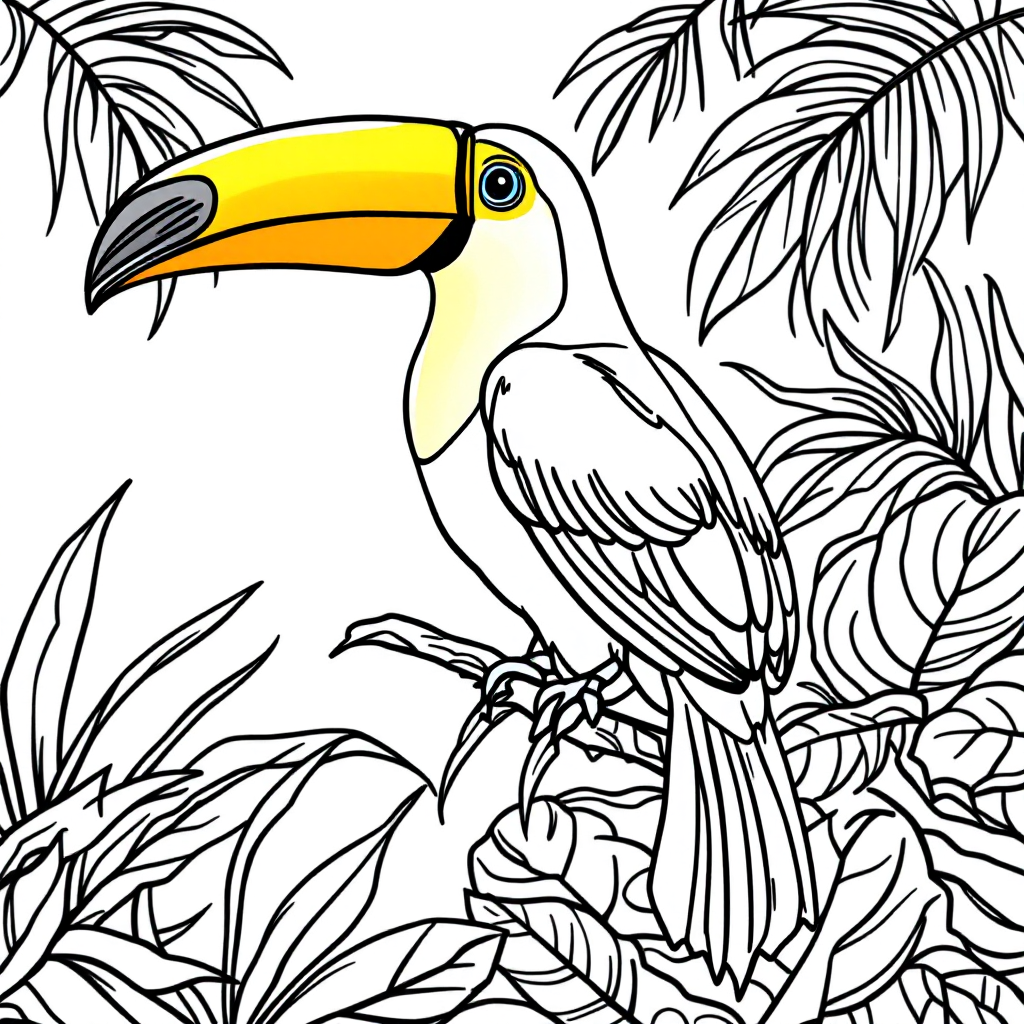 Bird Coloring: Toucan Tropical