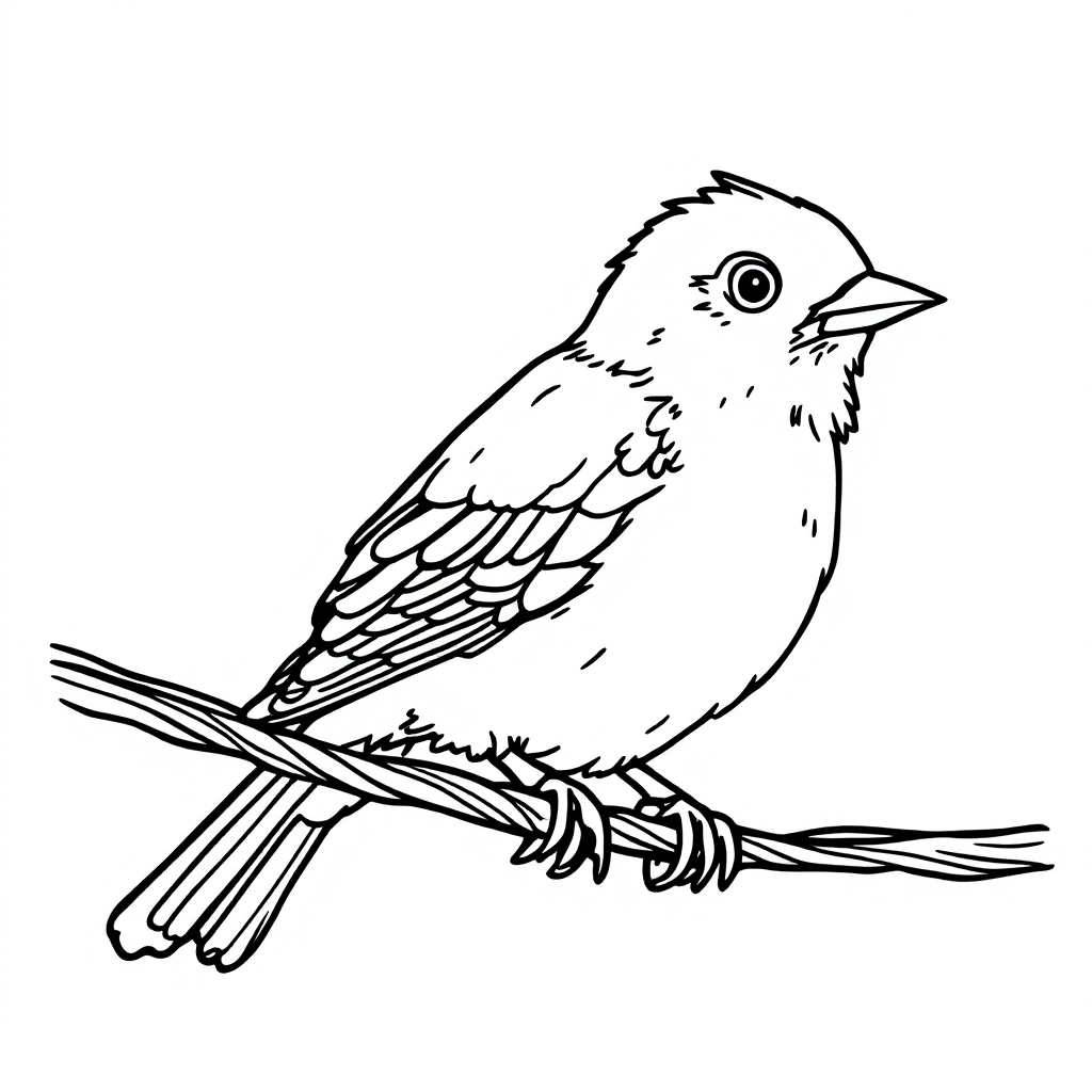Bird Coloring: Sparrow Simple