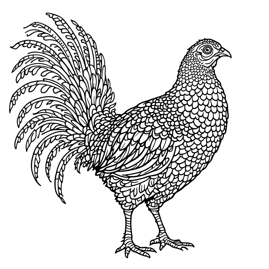 Bird Coloring: Pheasant Ornate