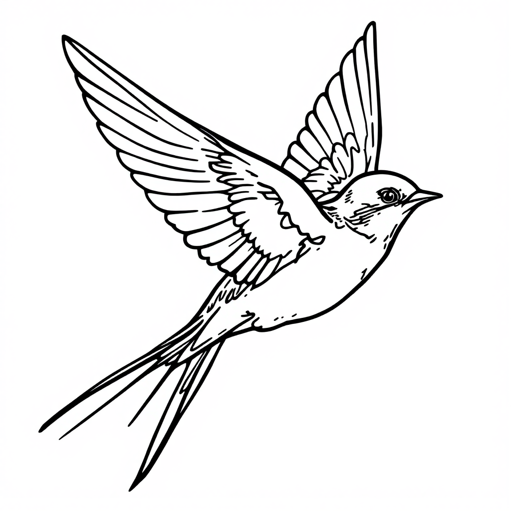 Bird Coloring: Swallow Flight