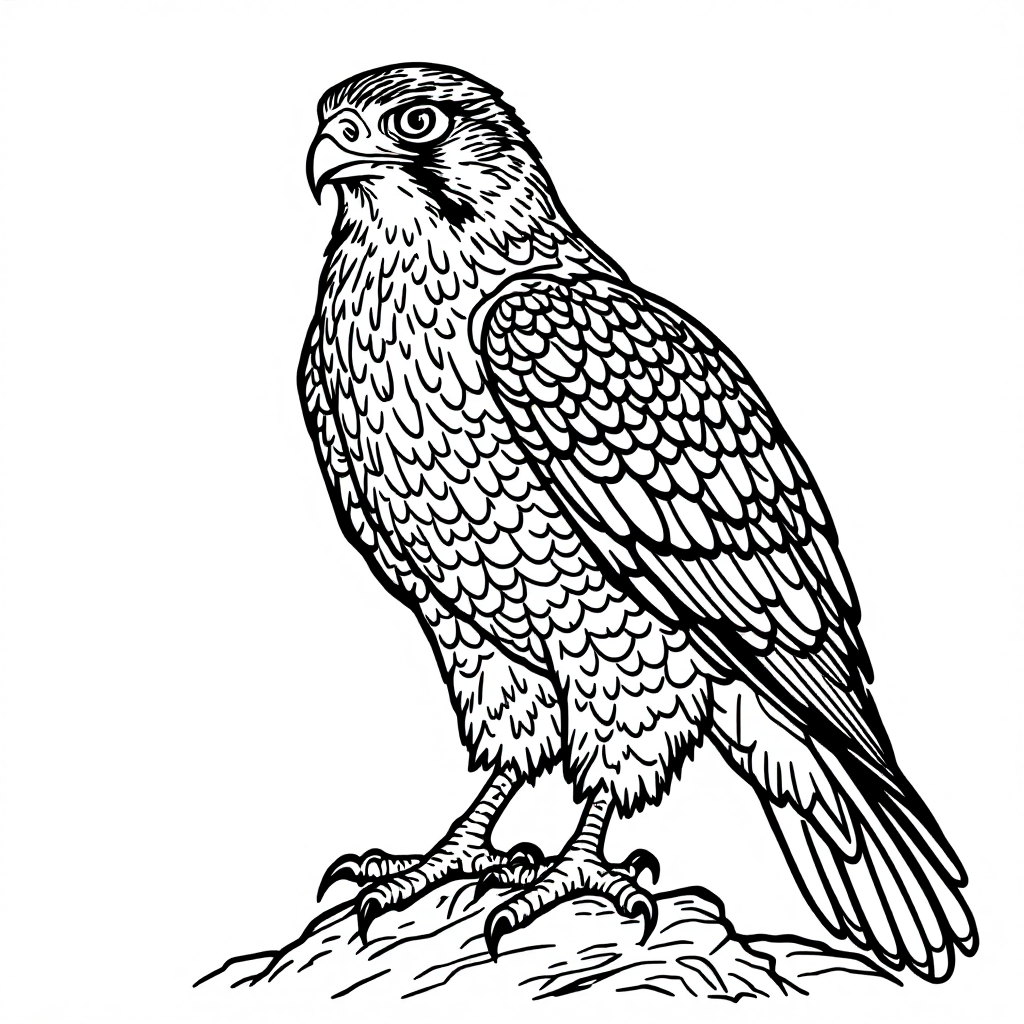 Bird Coloring: Falcon