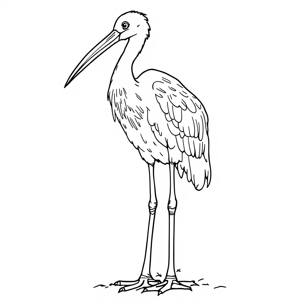 Bird Coloring: Stork