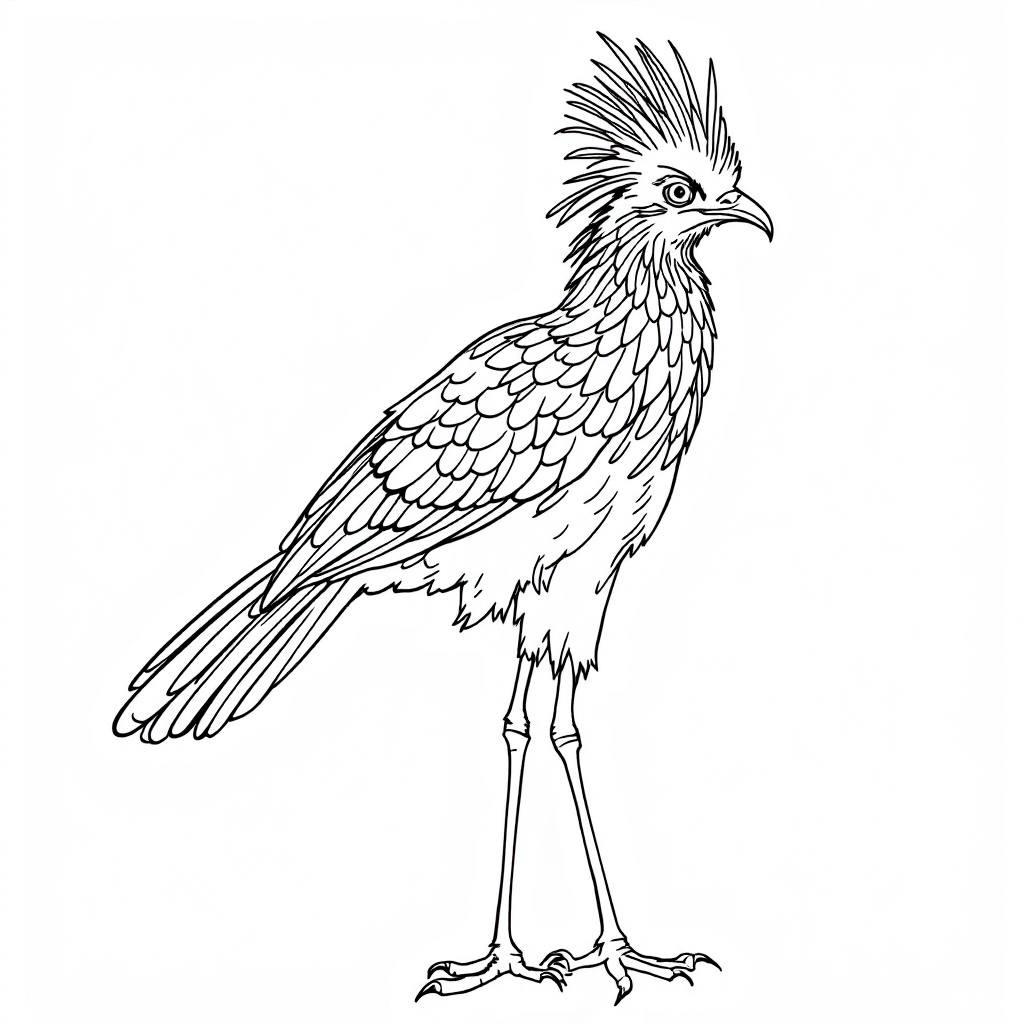 Bird Coloring: Secretary Bird