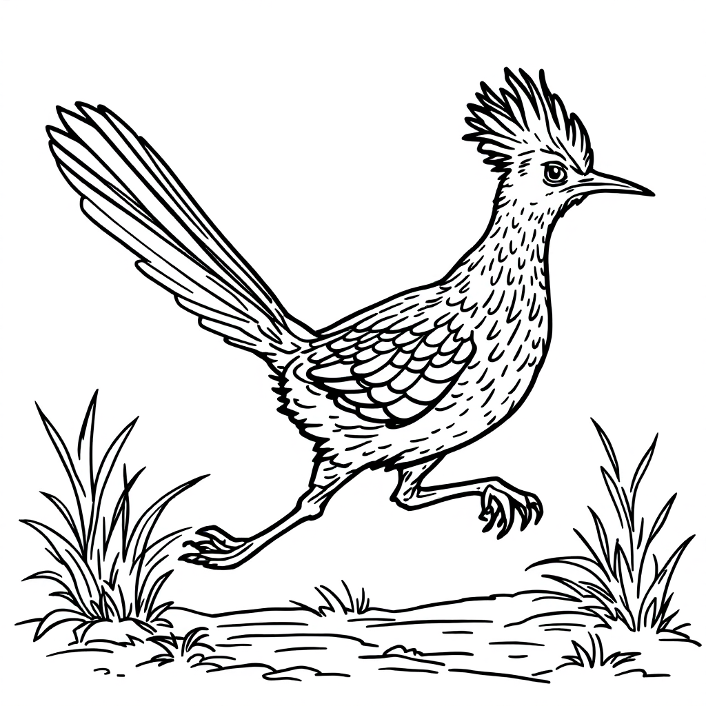 Bird Coloring: Roadrunner