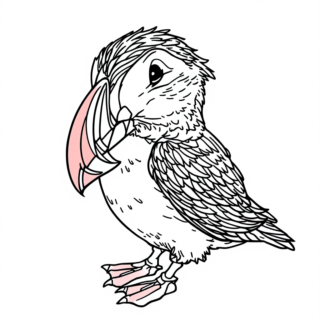 Bird Coloring: Arctic Puffin