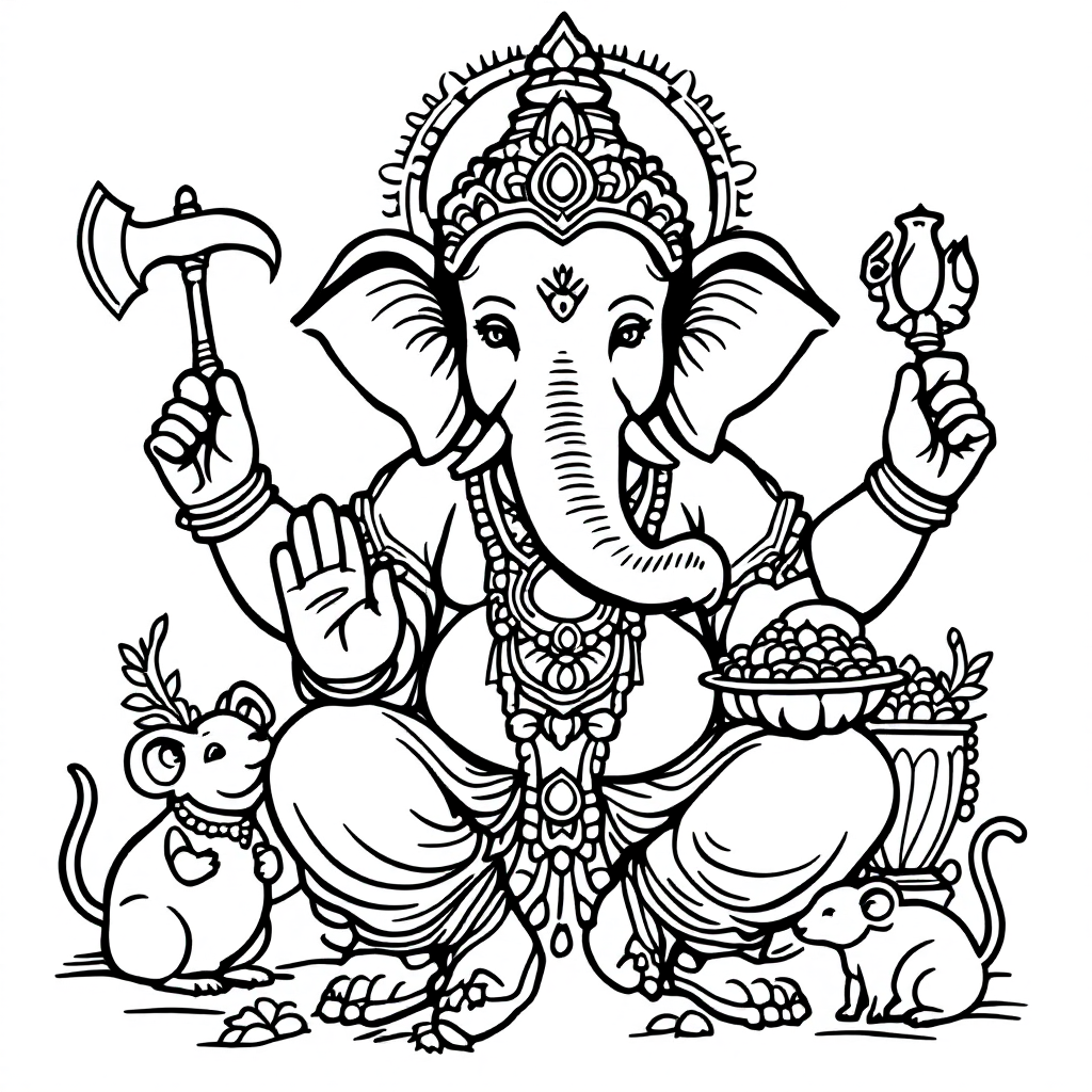Deity Coloring: Ganesha Blessings