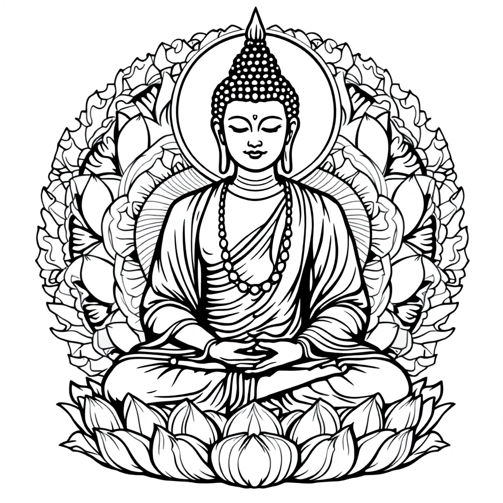 Deity Coloring: Buddha Meditation