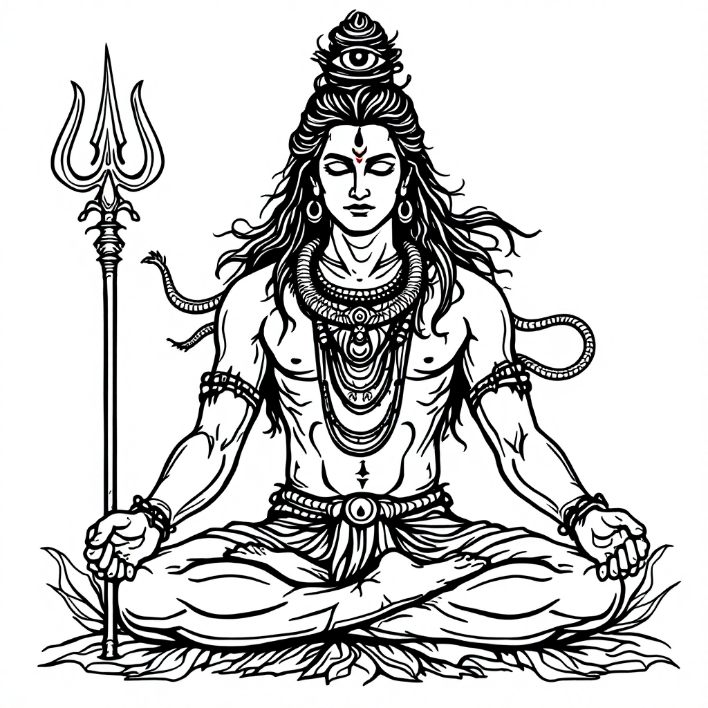Deity Coloring: Shiva Meditation