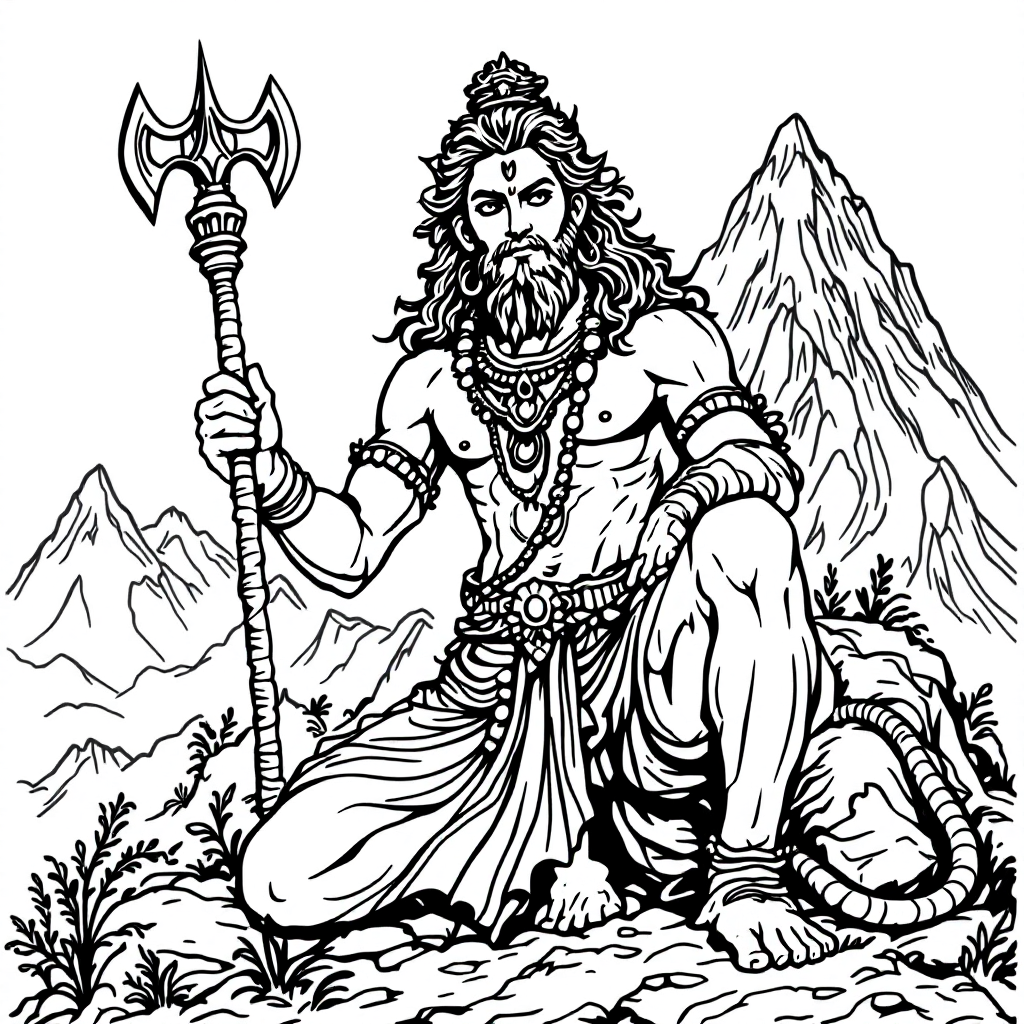 Deity Coloring: Hanuman Devotion