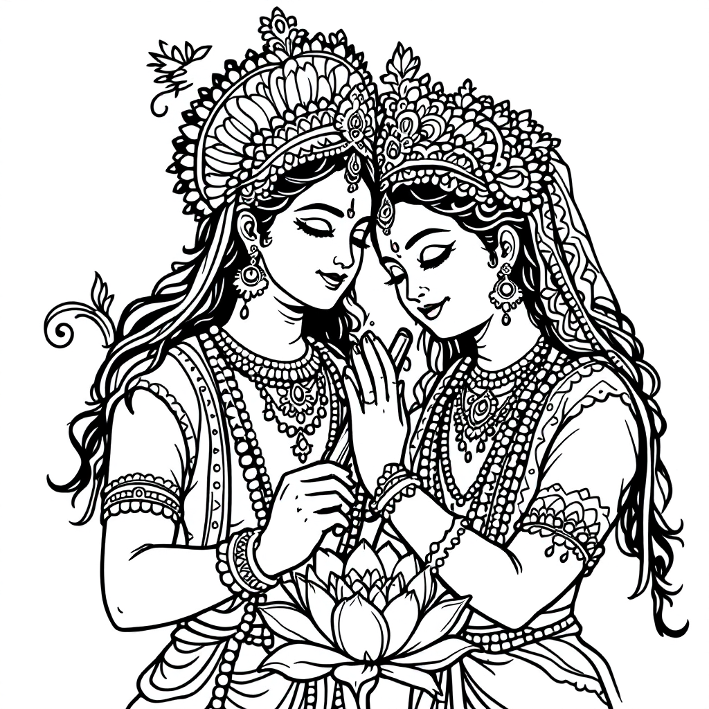 Deity Coloring: Radha Krishna