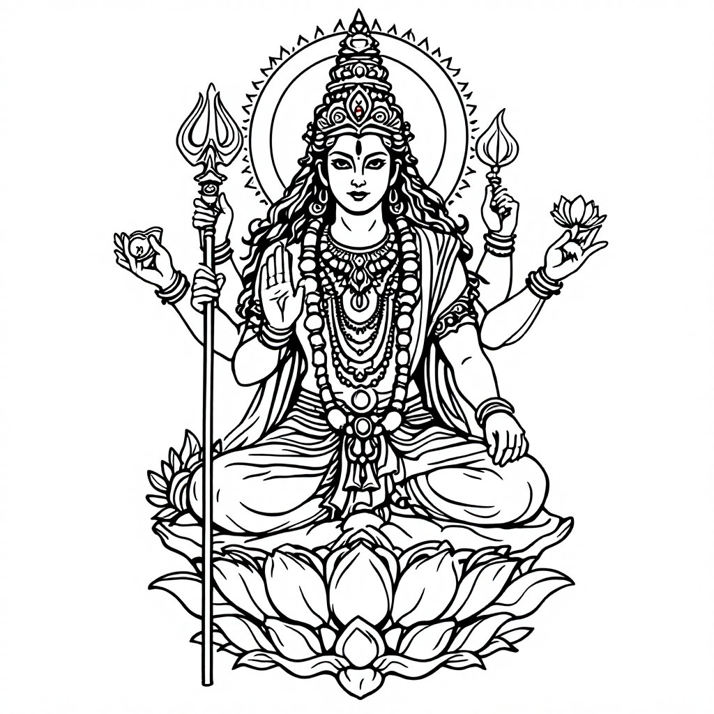 Deity Coloring: Vishnu Preserver