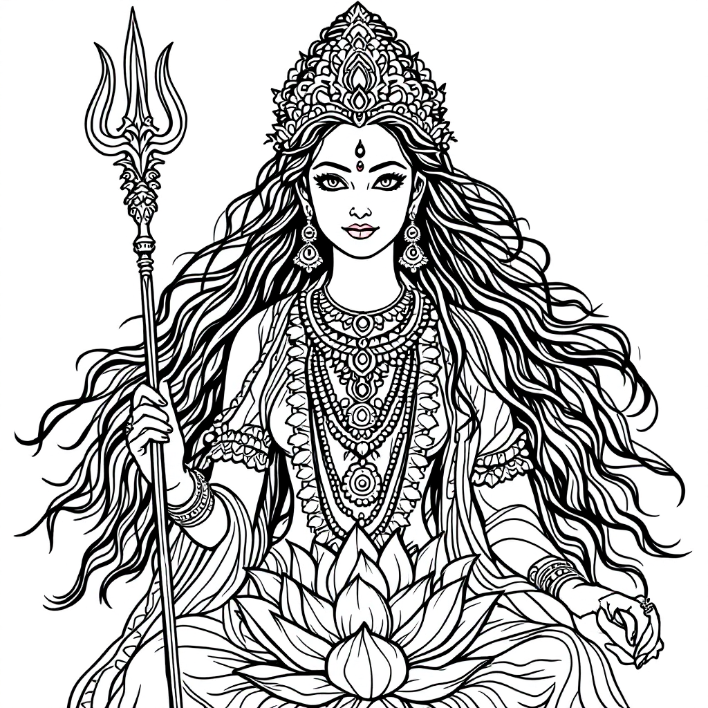 Deity Coloring: Parvati Grace