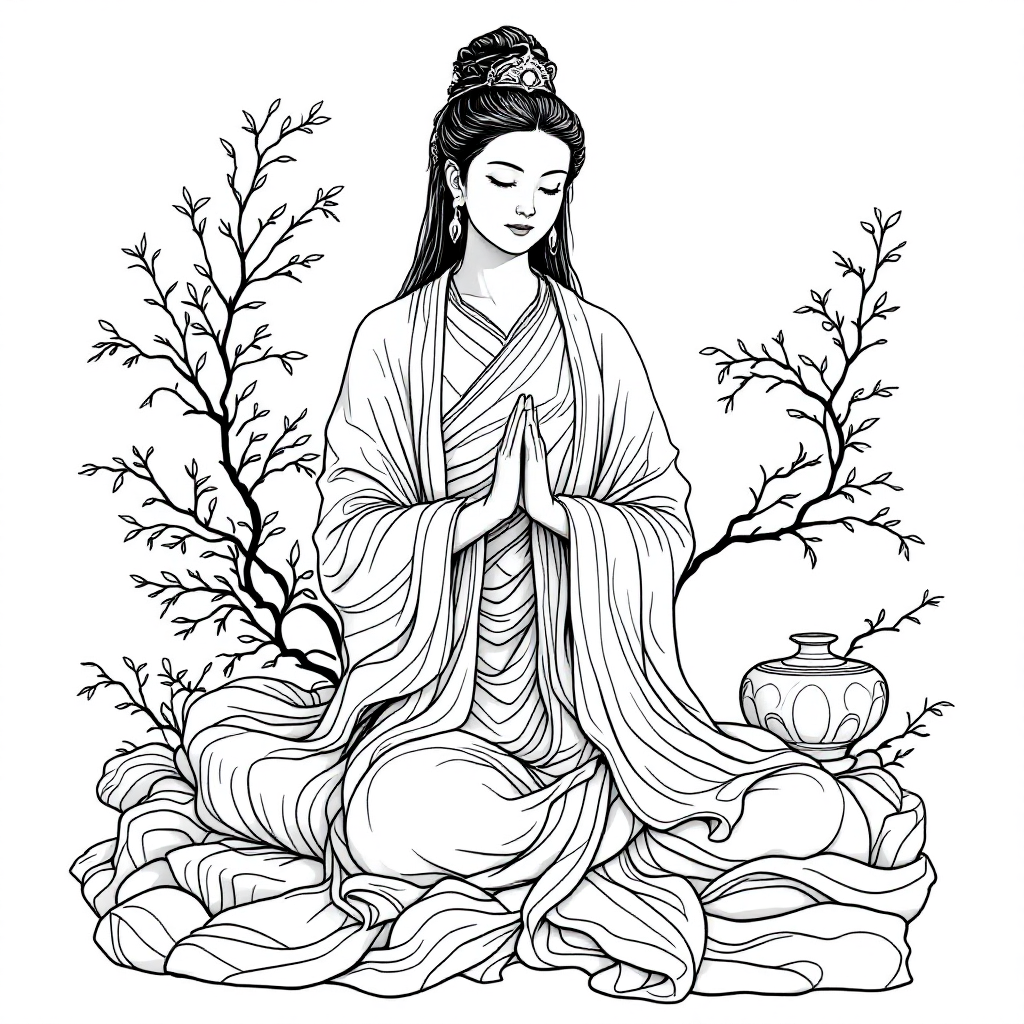 Deity Coloring: Kuan Yin Mercy