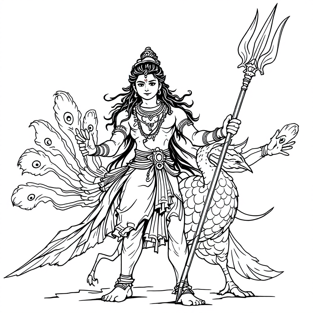 Deity Coloring: Kartikeya Victory