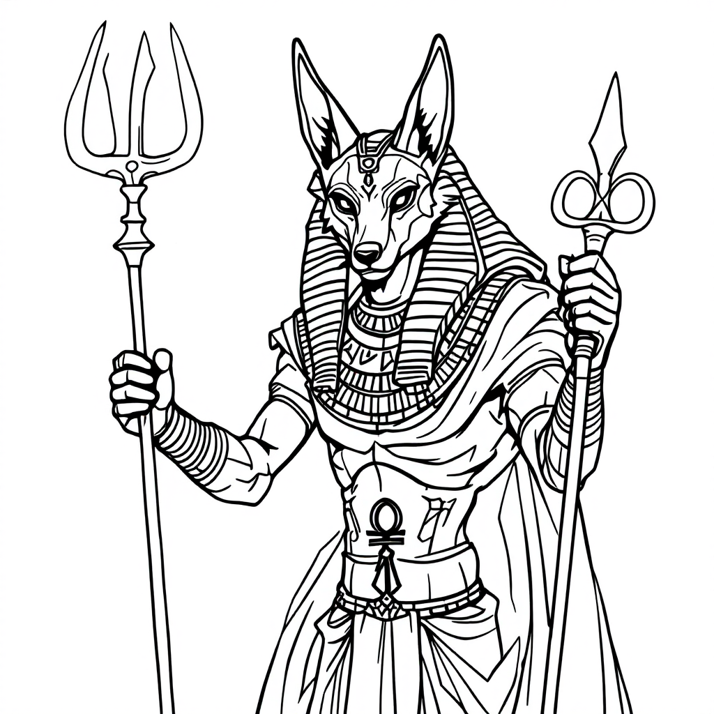 Deity Coloring: Anubis Guardian