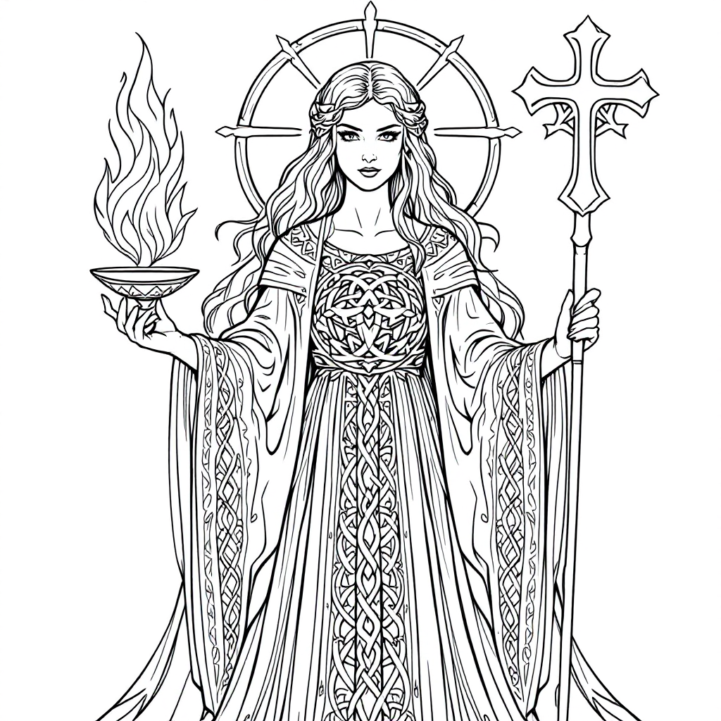 Deity Coloring: Brigid Celtic