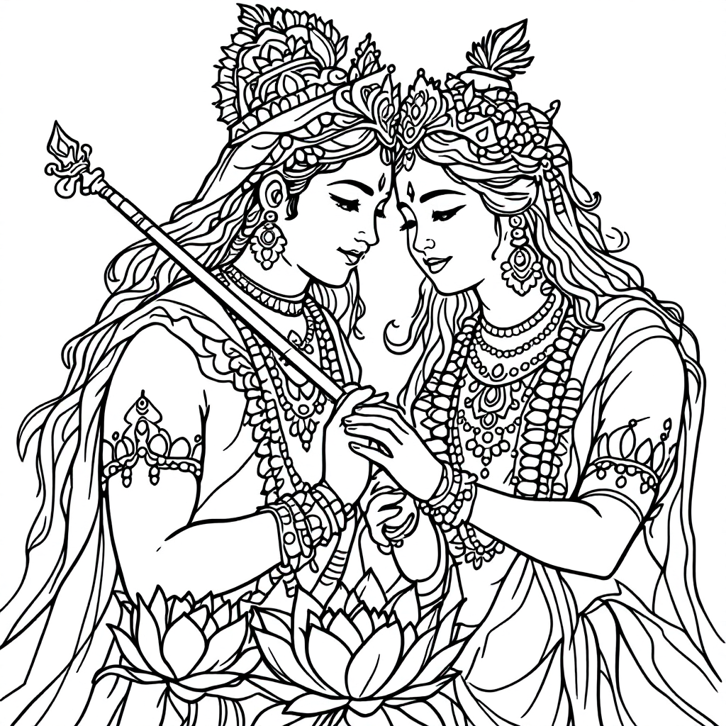 Deity Coloring: Radha Krishna