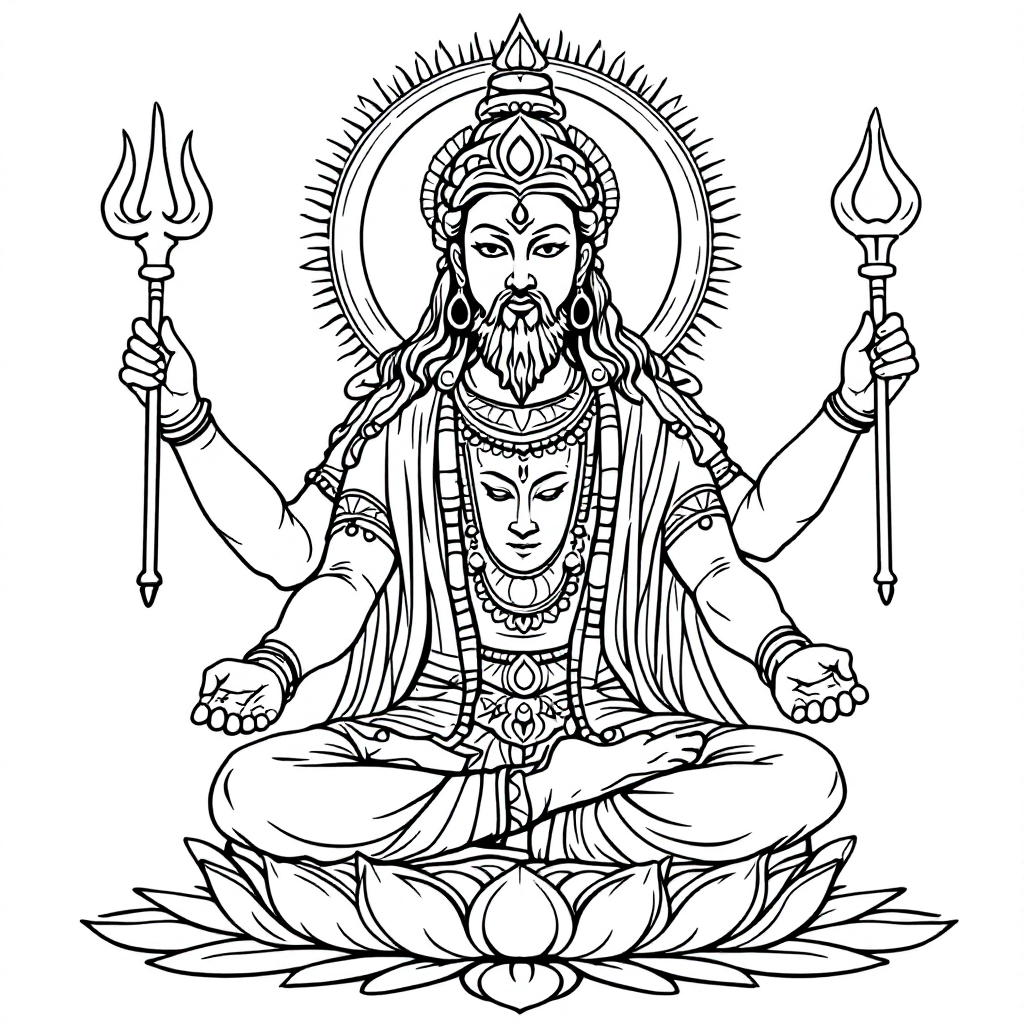 Deity Coloring: Brahma Creator