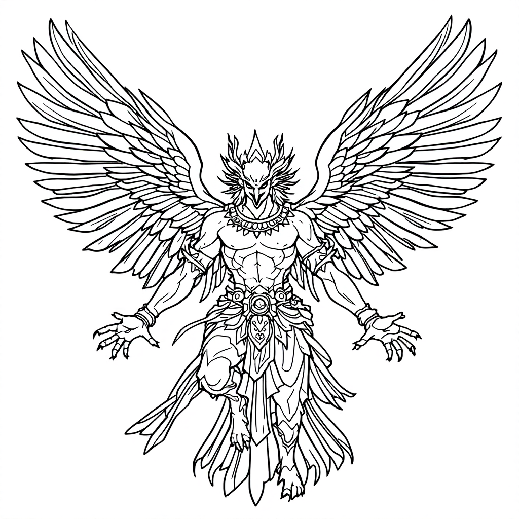 Deity Coloring: Garuda Divine Eagle