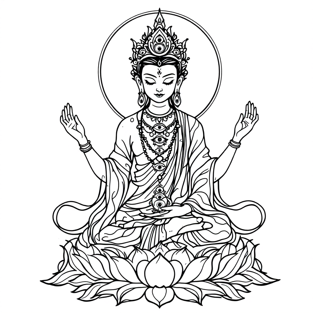 Deity Coloring: White Tara