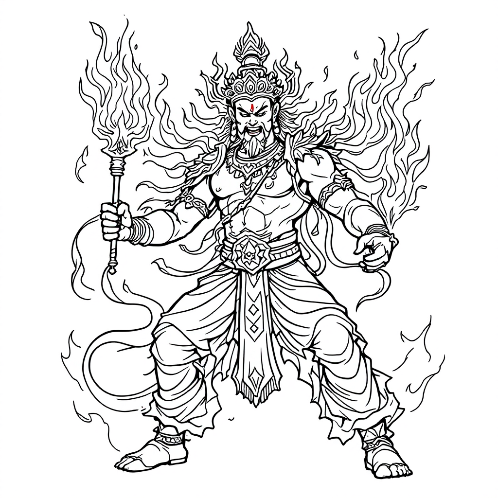 Deity Coloring: Vajrapani Protector