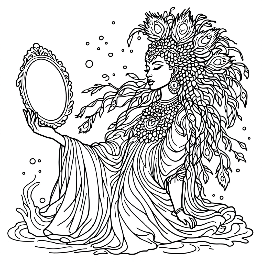 Deity Coloring: Oshun River Goddess