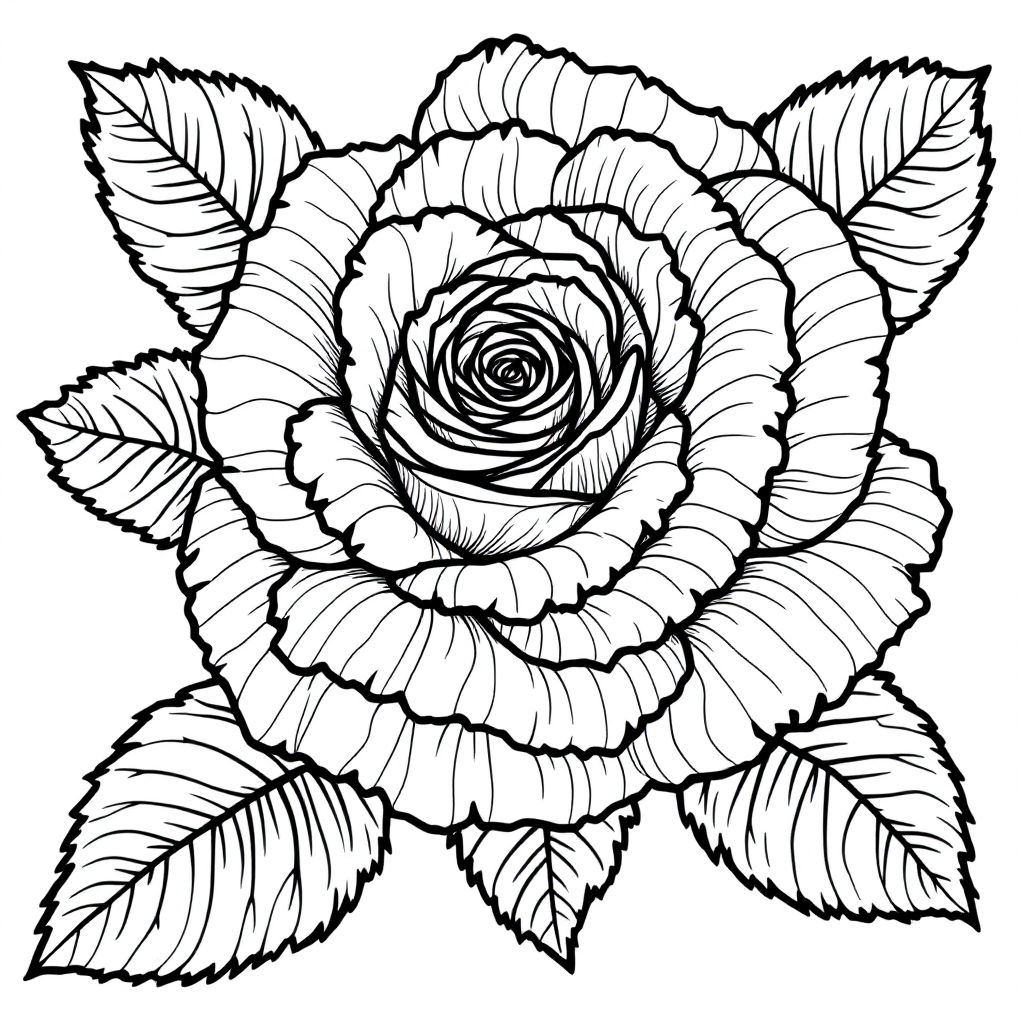 Flower Coloring: Rose Bloom