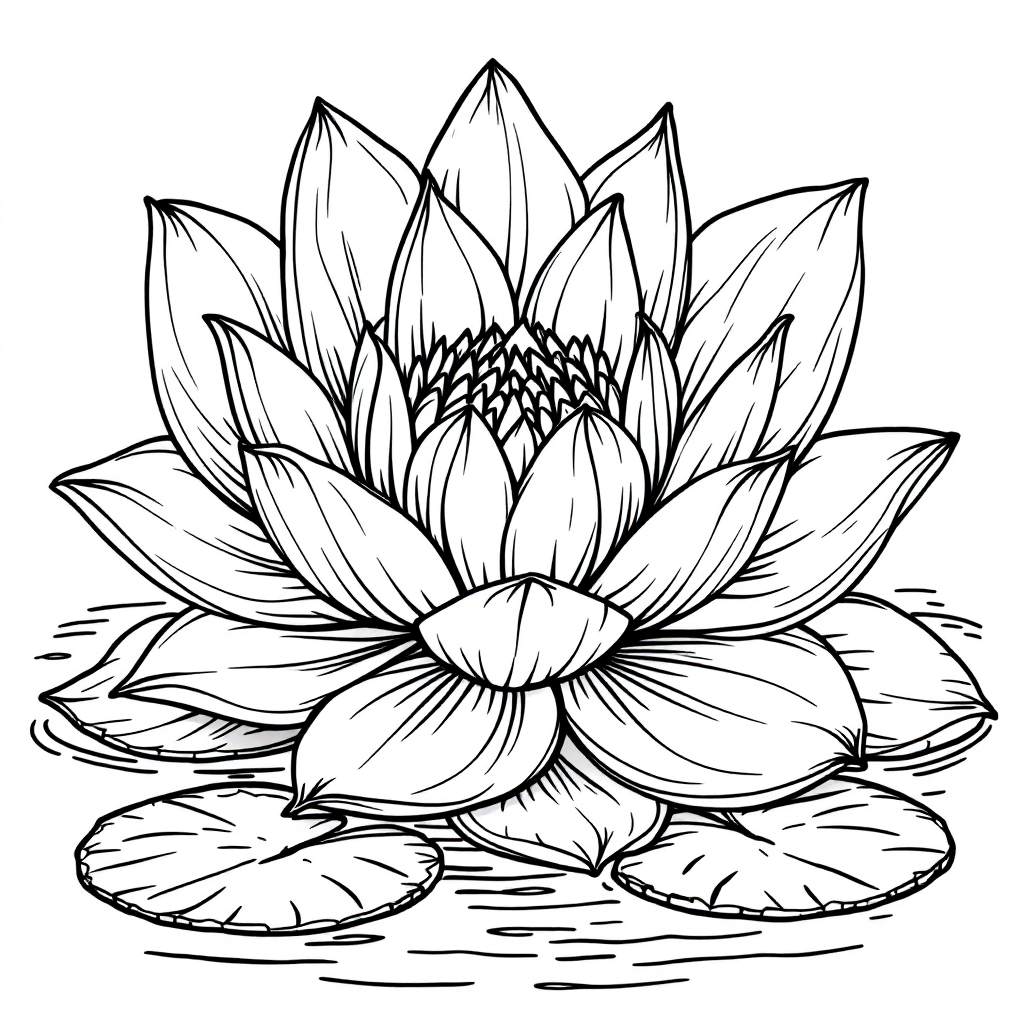 Flower Coloring: Lotus Flower