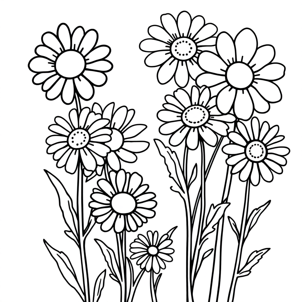 Flower Coloring: Daisy Chain