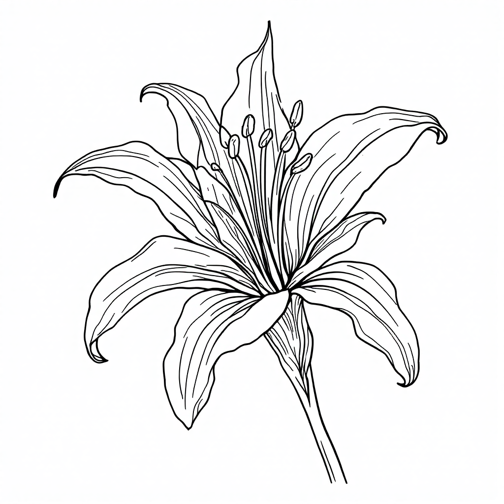 Flower Coloring: Lily Elegance