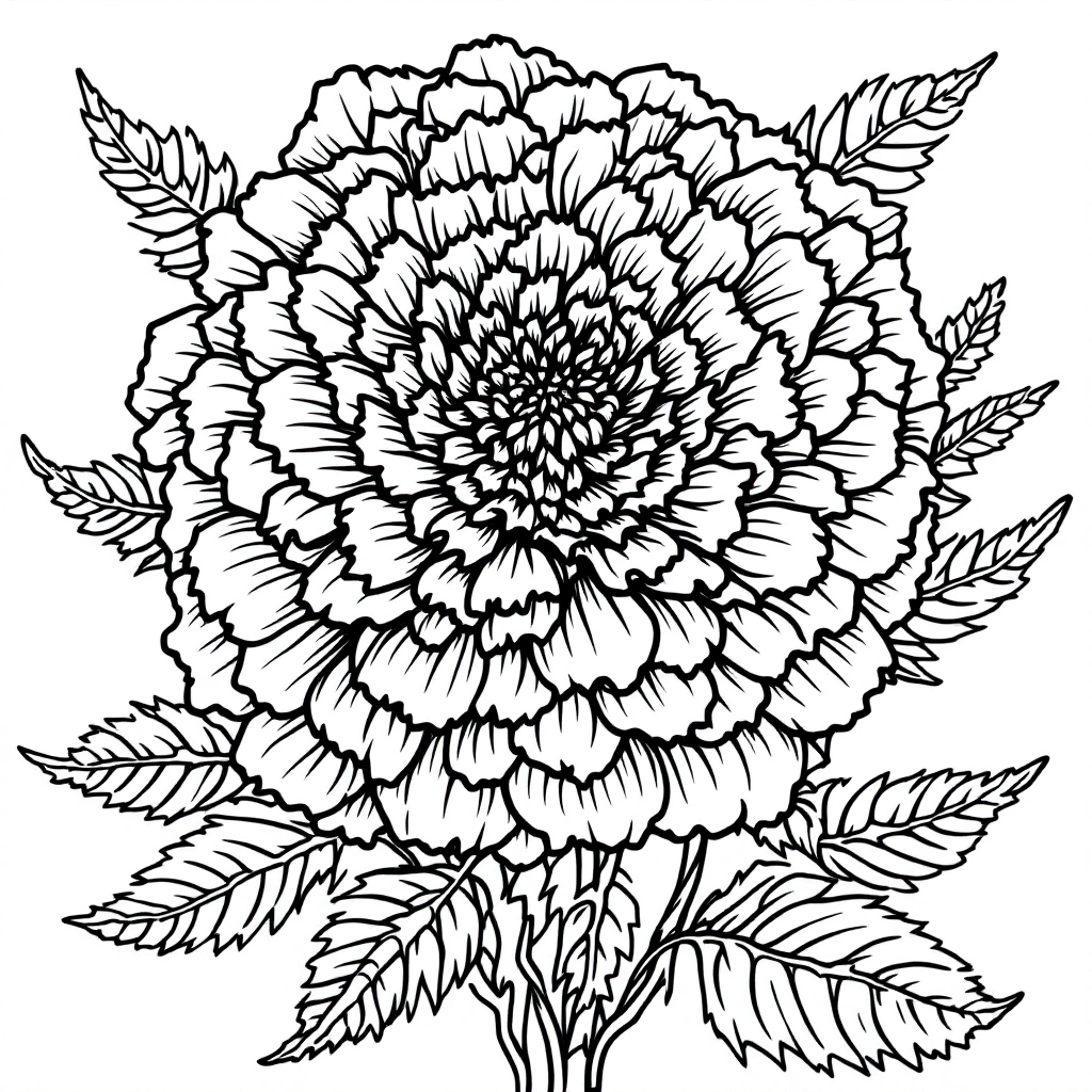 Flower Coloring: Marigold Celebration