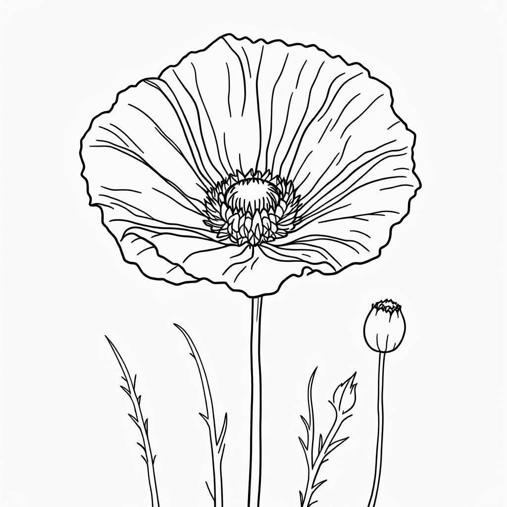 Flower Coloring: Poppy Field