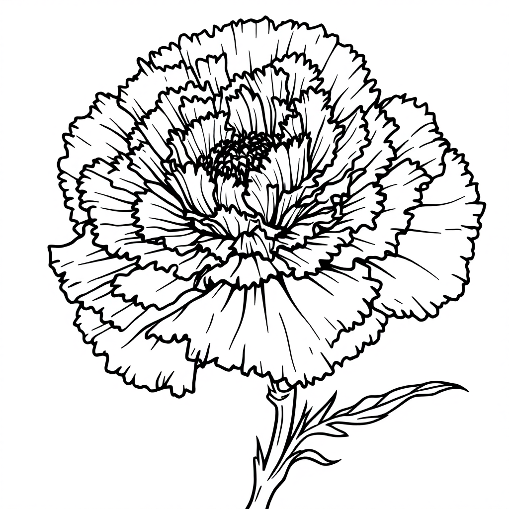 Flower Coloring: Carnation Ruffles