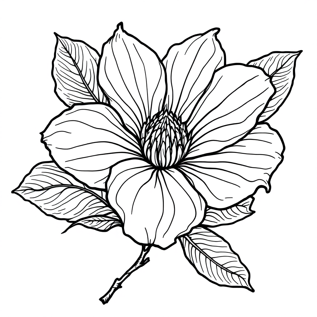 Flower Coloring: Magnolia Bloom
