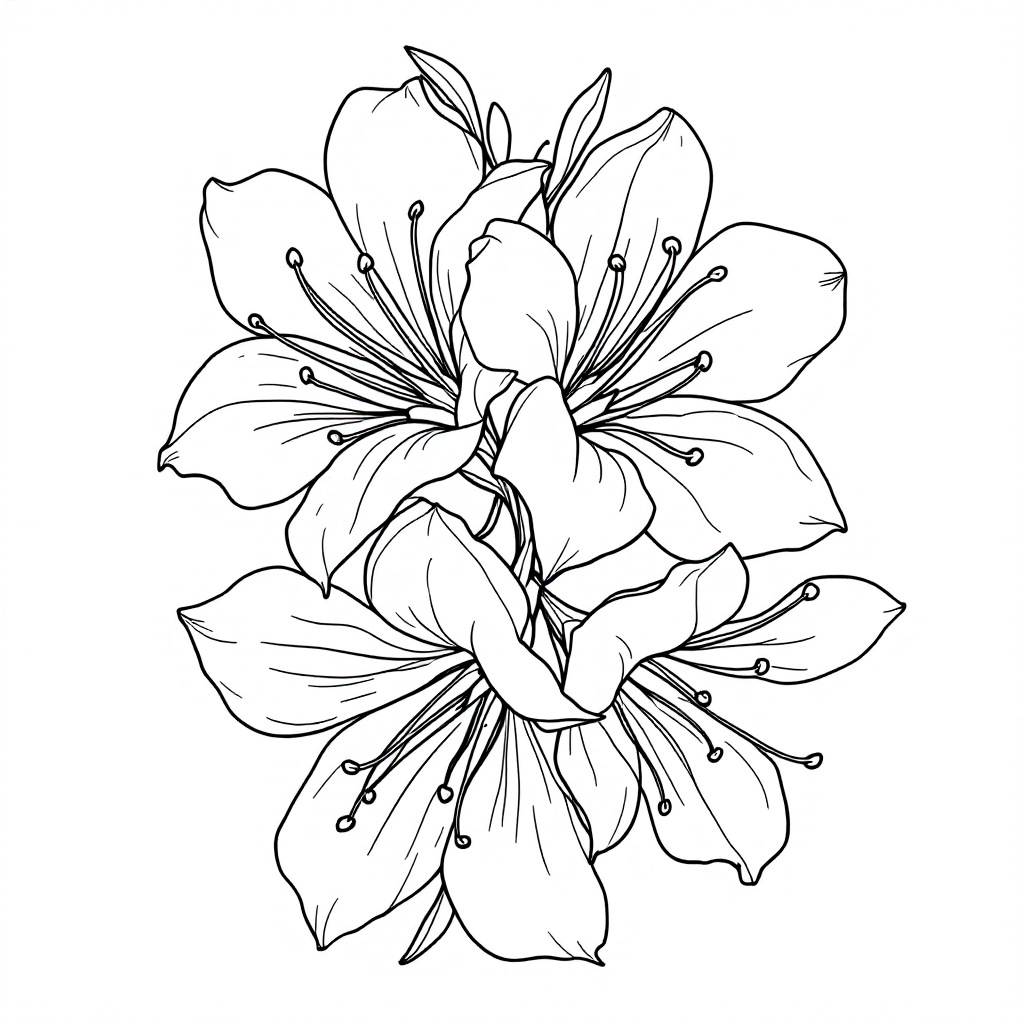Flower Coloring: Azalea Cluster