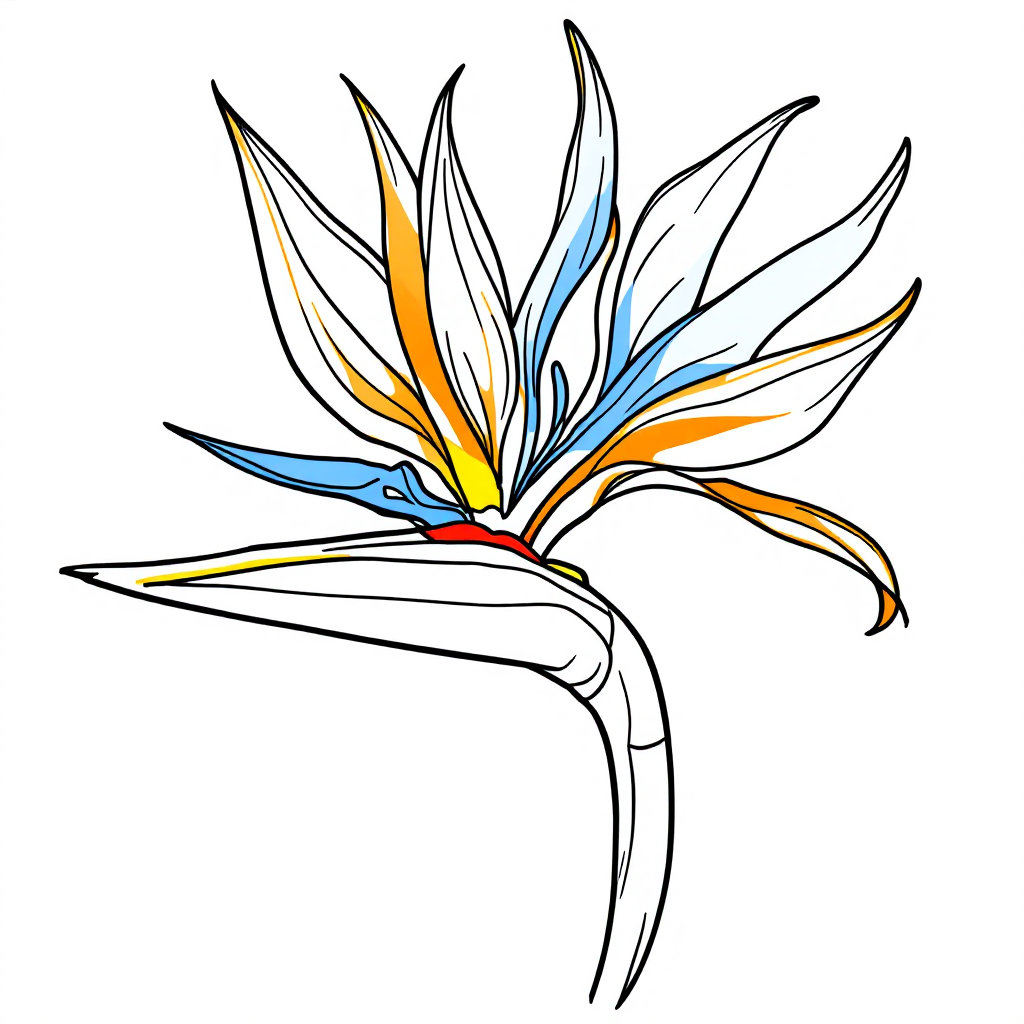Flower Coloring: Bird of Paradise