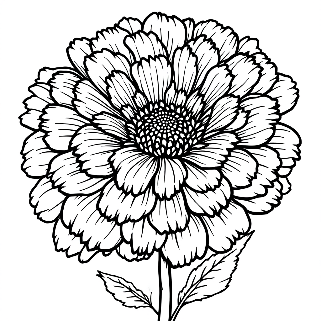 Flower Coloring: Zinnia Bright