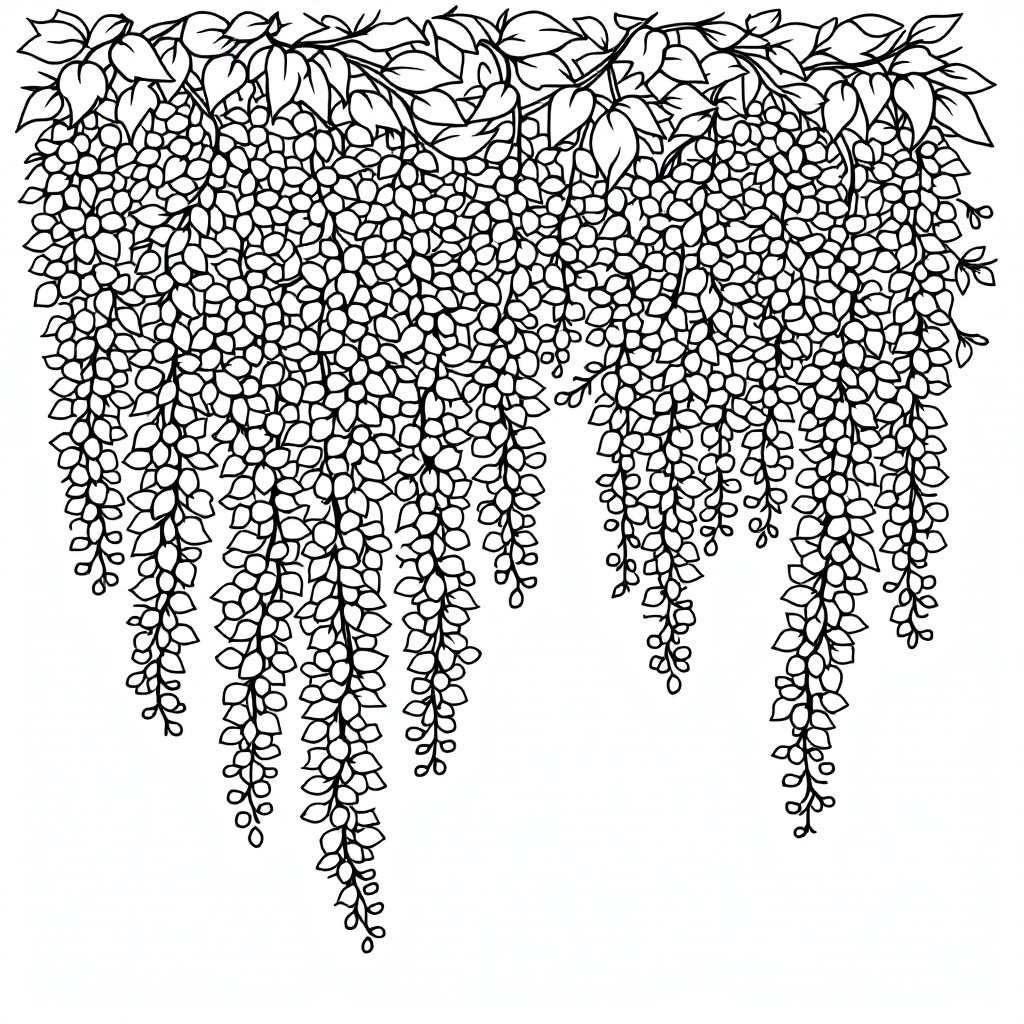 Flower Coloring: Wisteria Cascade