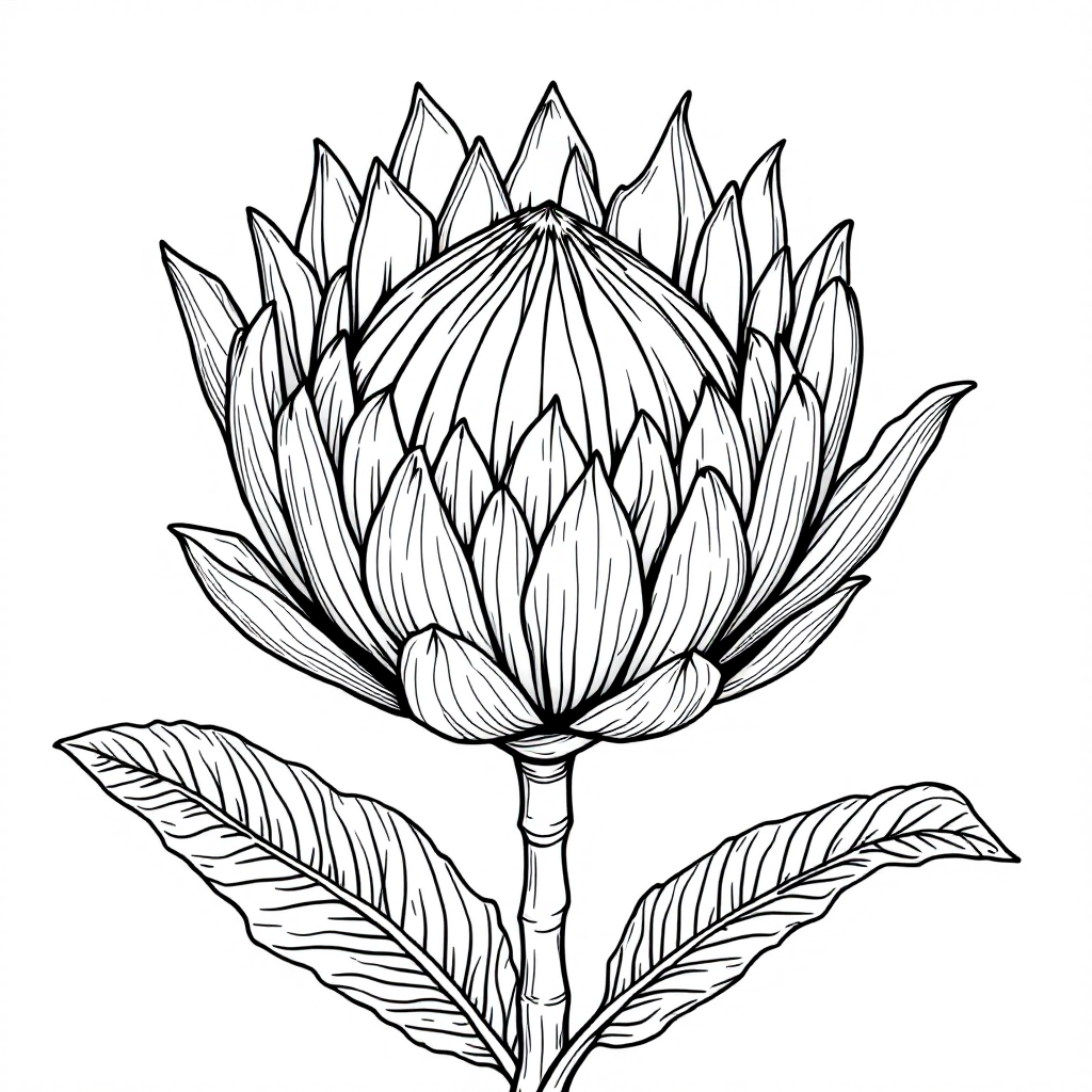Flower Coloring: Protea Bloom