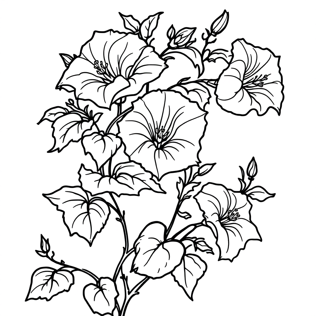 Flower Coloring: Morning Glory