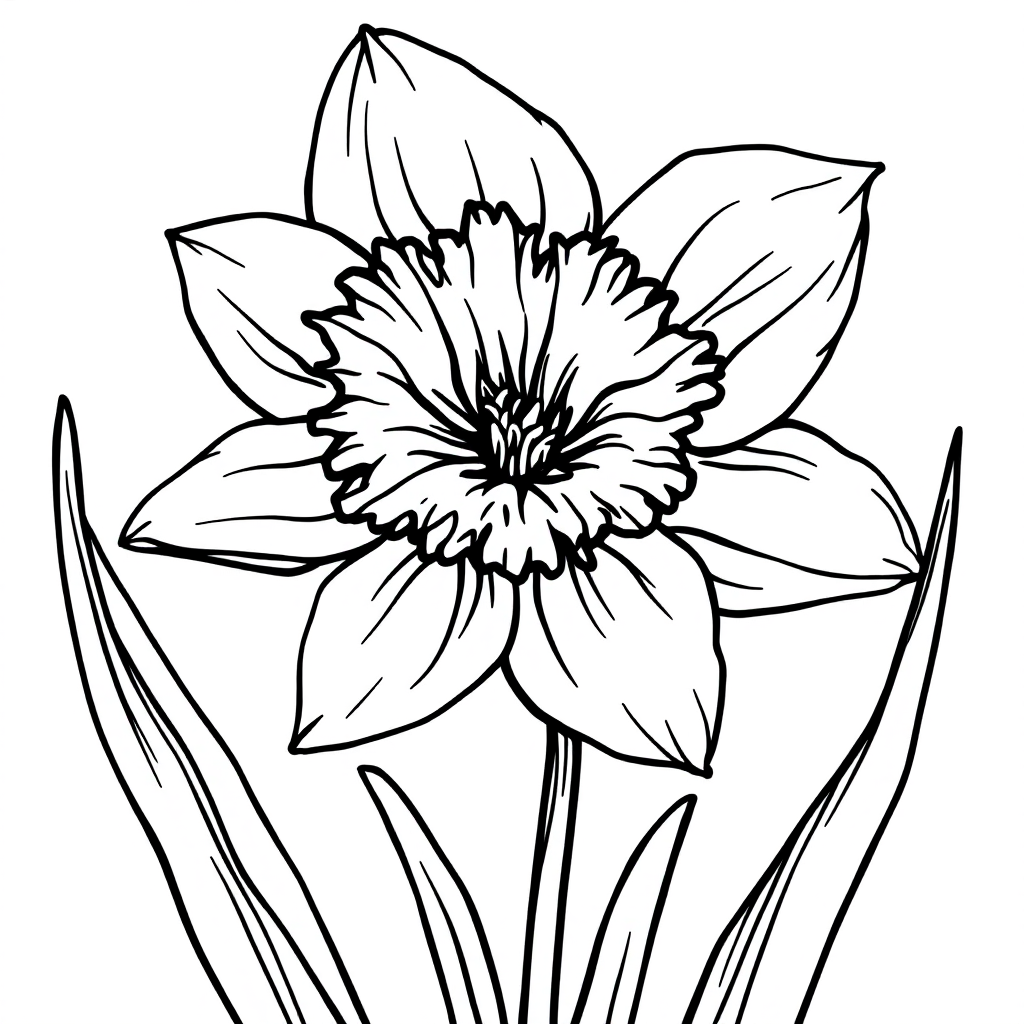 Flower Coloring: Daffodil Spring