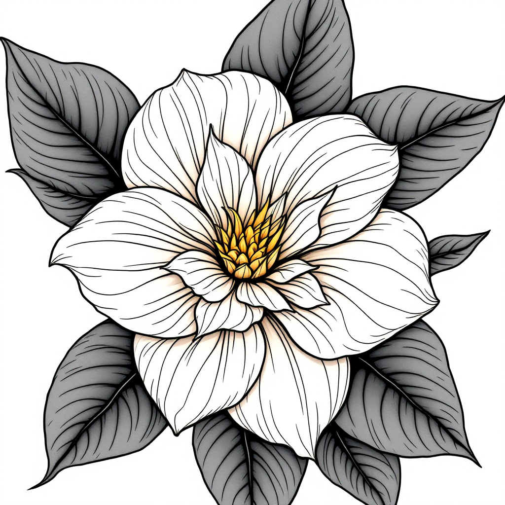 Flower Coloring: Gardenia Elegance