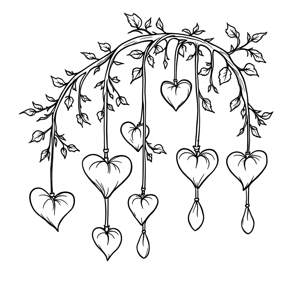 Flower Coloring: Bleeding Heart